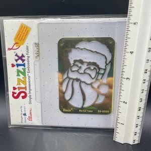 Sizzix Simple Impressions Embossing Folder Brass Template SANTA CLAUS